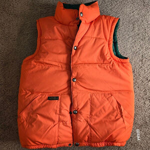 Kids Polo Ralph Lauren M 10/12 Green Orange Reversible Down Puffer Vest